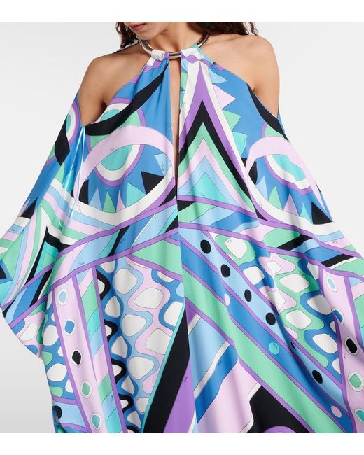 Emilio Pucci Blue Vivara Silk Kaftan