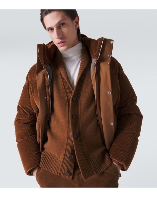 Zegna Brown Cashmere And Mohair Cardigan for men