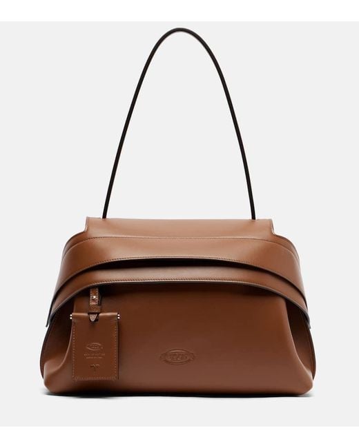 Tod's Brown Schultertasche Wave Medium Aus Leder