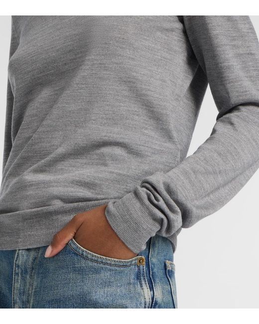 Saint Laurent Gray Wool Sweater