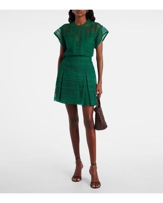 Elie Saab Green Macrame Top