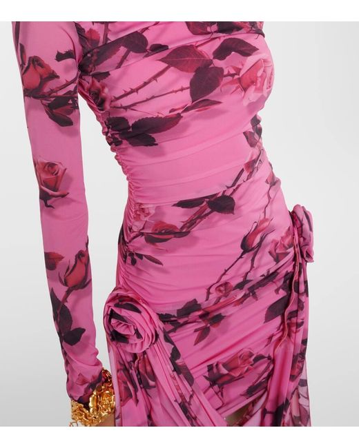 Blumarine Pink Printed Jersey Minidress