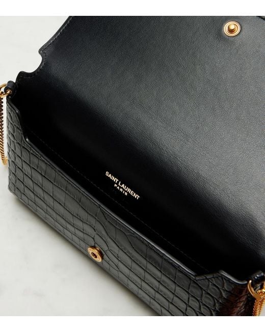 Borsa Porta Smartphone Cassandre Mini di Saint Laurent in Black