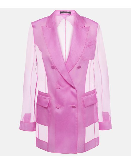 Max Mara Pink Negrar Silk Organza Blazer