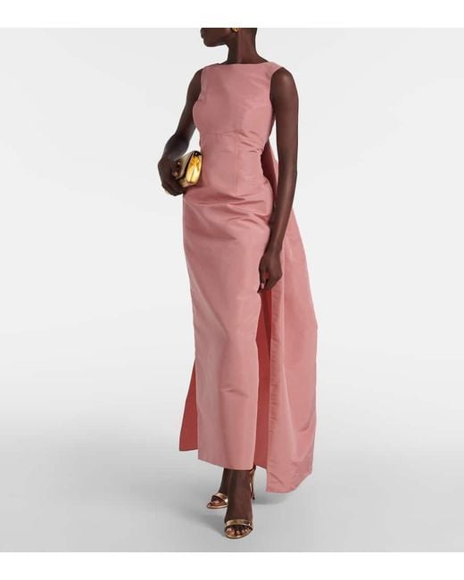 Robe Longue En Soie Oscar de la Renta en coloris Pink