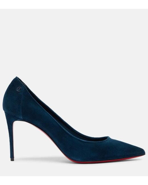 Christian Louboutin Blue Sporty Kate 85 Suede Pumps