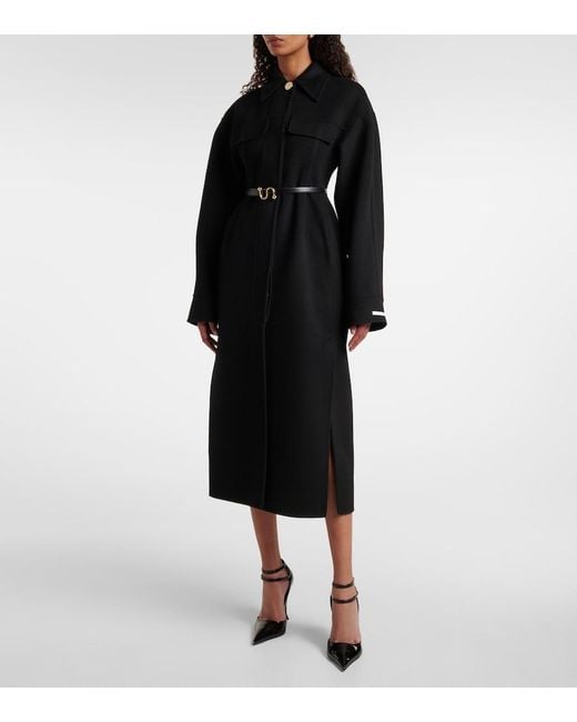 Sportmax Black Olio Virgin Wool Coat