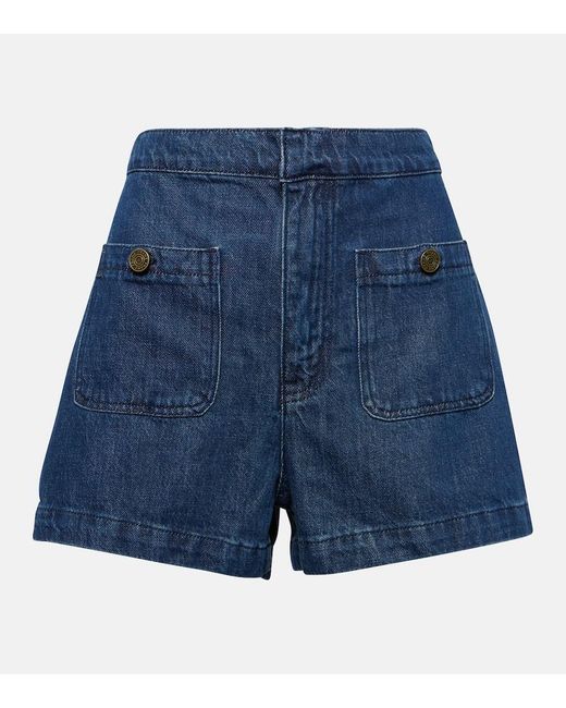Shorts Patch Pocket Trouser de denim FRAME de color Blue