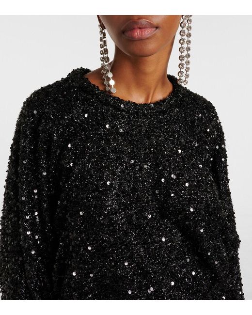 Isabel Marant Black Dabia Sequined Top
