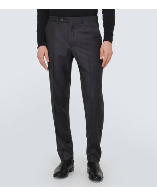 Zegna Gray Trofeo Wool Suit for men