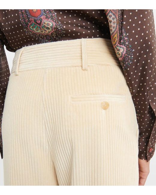 Etro Natural High-Rise-Hose Aus Baumwoll-Cord