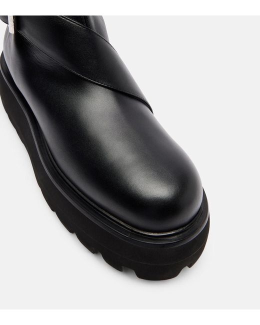 Alexander McQueen Black Leather Knee-High Boots