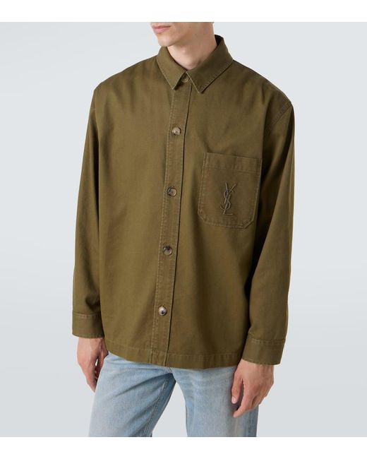 Surchemise Cassandre En Coton Et Lin Saint Laurent pour homme en coloris Green