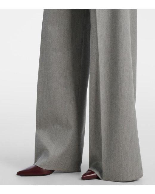 Pantalones Anchos Baden De Lana Virgen Max Mara de color Gray