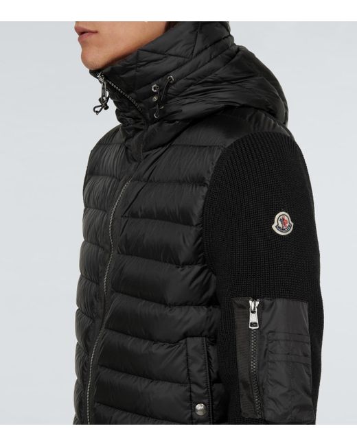 Moncler Tricot Panelled Jacket in Black for Men | Lyst Canada