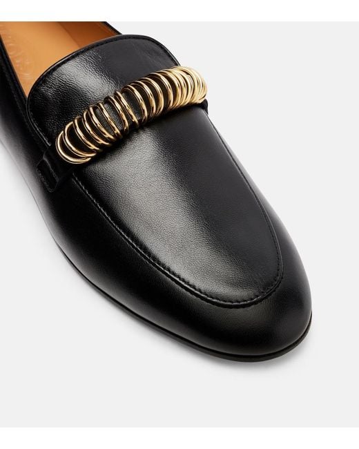 Tod's Black Embellished Leather Loafers