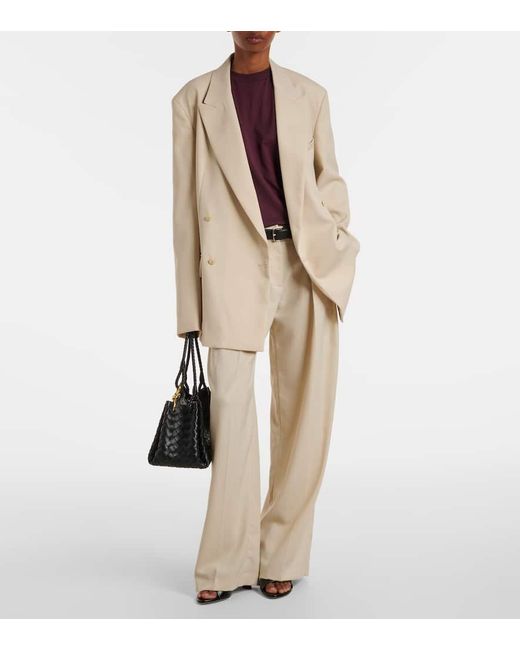 Frankie Shop Natural Weite High-Rise-Hose Daytona