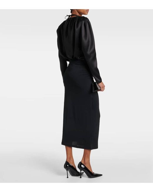 Falda tubo en jersey de crepe Wolford de color Black
