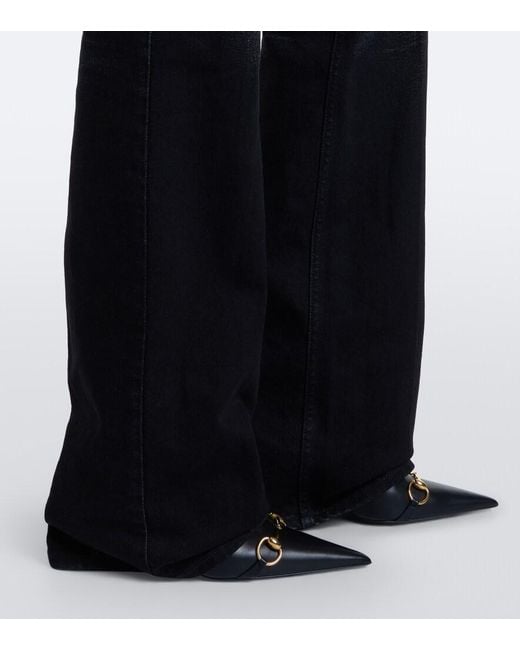 Gucci Black Mid-Rise Flared Jeans