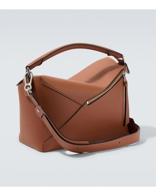 Loewe Brown Puzzle Small Leather Shoulder Bag for men