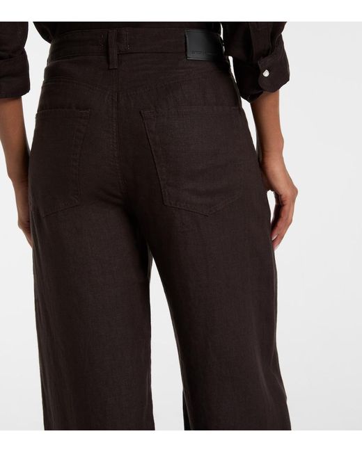 Citizens of Humanity Black Brynn Linen Wide-Leg Pants