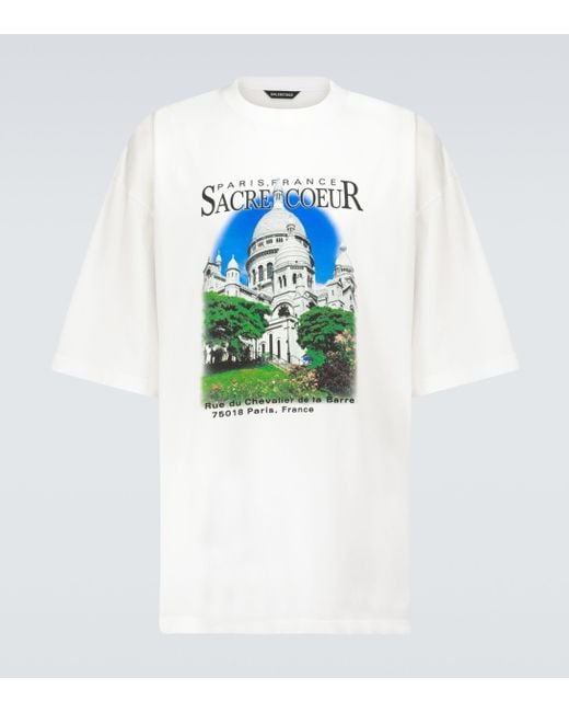 Camiseta Sacre Coeur and Notre-Dame Balenciaga de hombre de color White