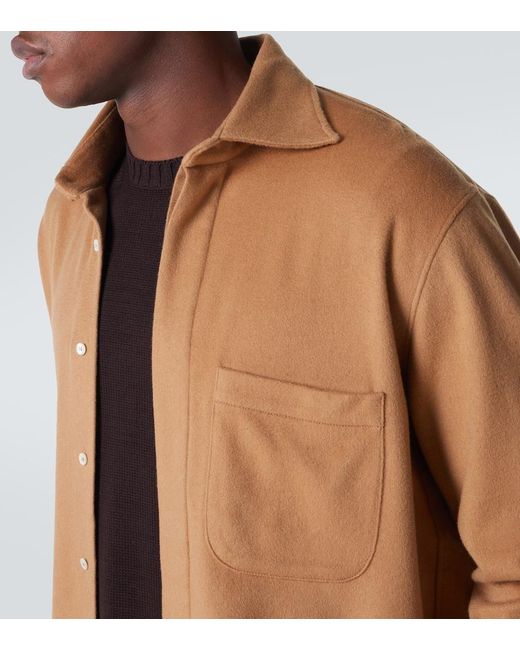 Saman Amel Brown Cashmere Overshirt for men