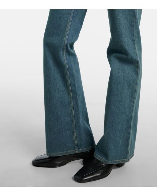 Burberry Blue Check Flared Jeans
