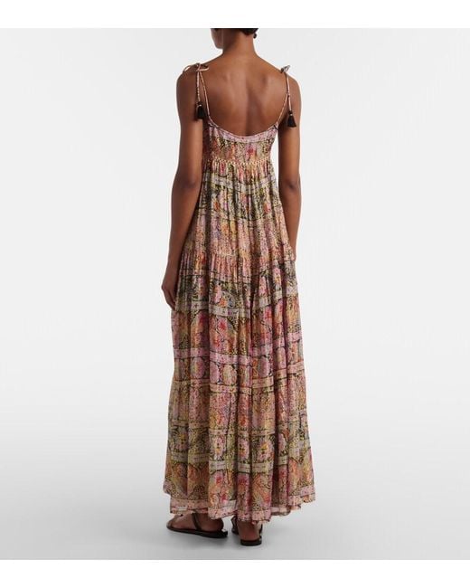 Rixo Multicolor Kamilah Floral Lame Maxi Dress