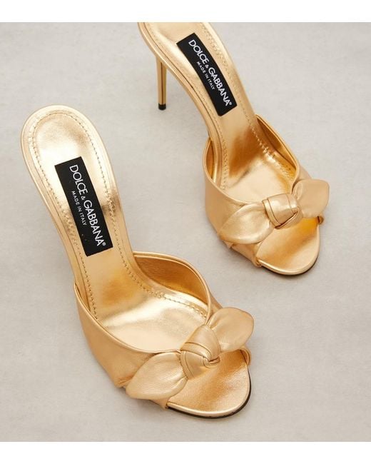 Dolce & Gabbana Metallic Mordoré Nappa Leather Sandals