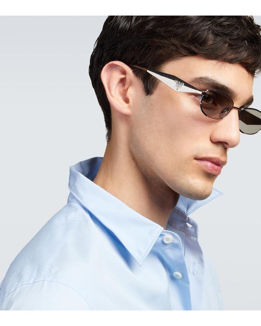 Prada Blue Oval Sunglasses for men
