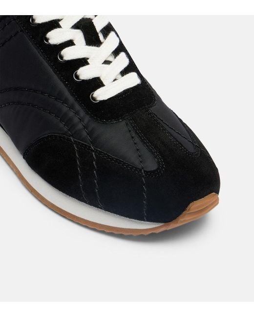 Totême Black Suede-Trimmed Sneakers