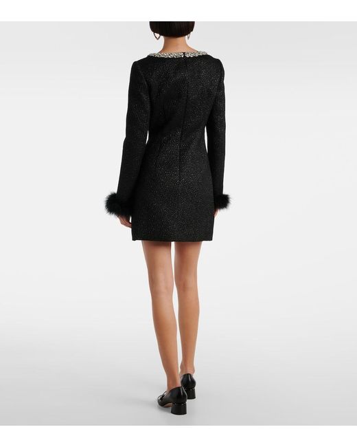 Self-Portrait Black Sequined Metallic Minidress