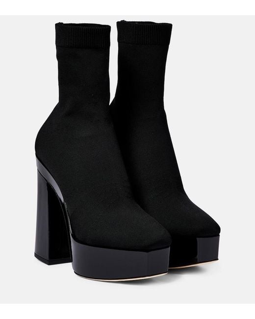 Jimmy Choo Black Giome 140 Platform Sock Boots