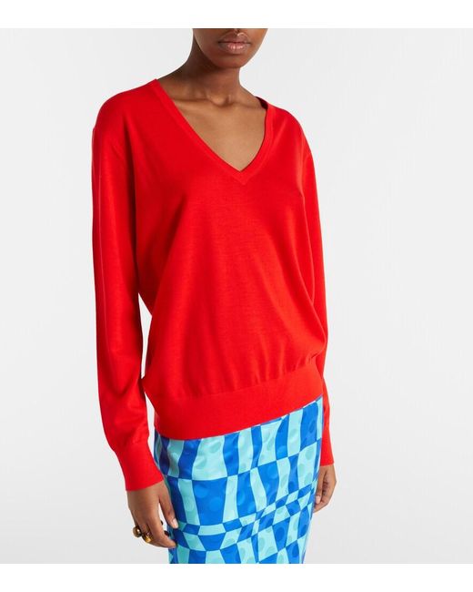 Dries Van Noten Red Wool Sweater