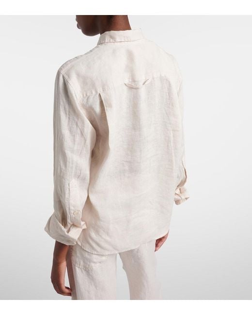 Citizens of Humanity White Kayla Shrunken Linen Shirt