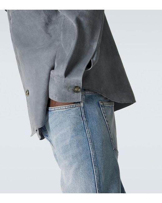 Lardini Gray Suede Overshirt for men