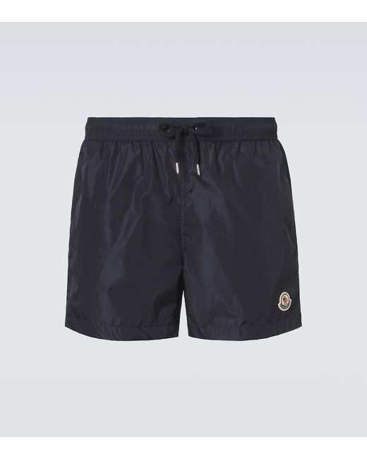 Moncler Blue Logo Swim Trunks for men