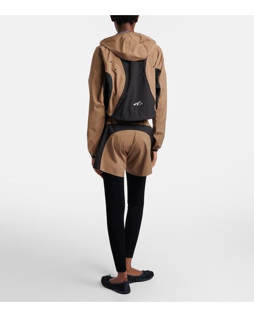 Balenciaga Brown Colorblocked Taffeta Shorts