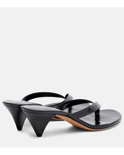 Jude Gray Rooty Leather Thong Sandals