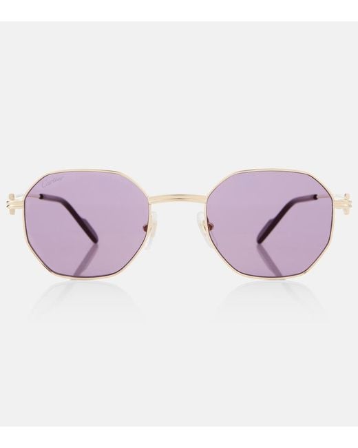 Cartier Purple Premiere Round Sunglasses