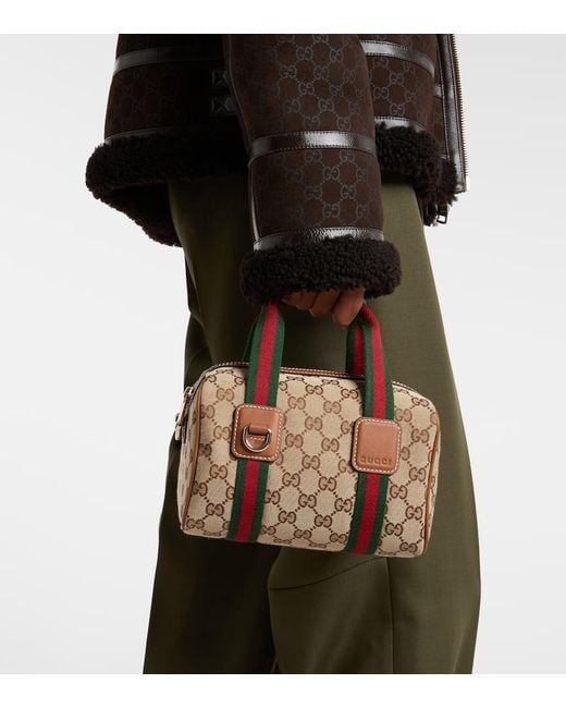 Gucci Brown Mini Gg Canvas Crossbody Bag