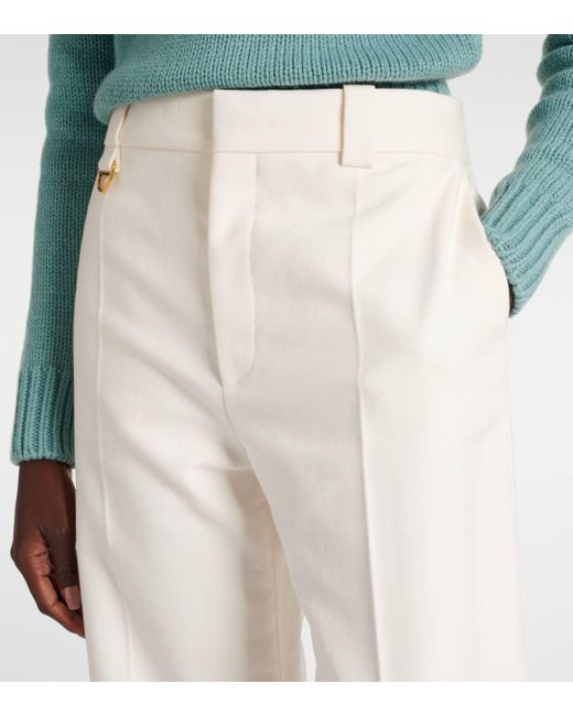 Chloé White High-Rise Cotton Straight Pants