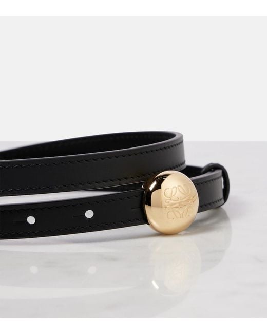 Loewe Black Pebble Leather Belt