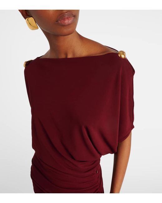 Altuzarra Red Verzierte Robe Brina Aus Jersey