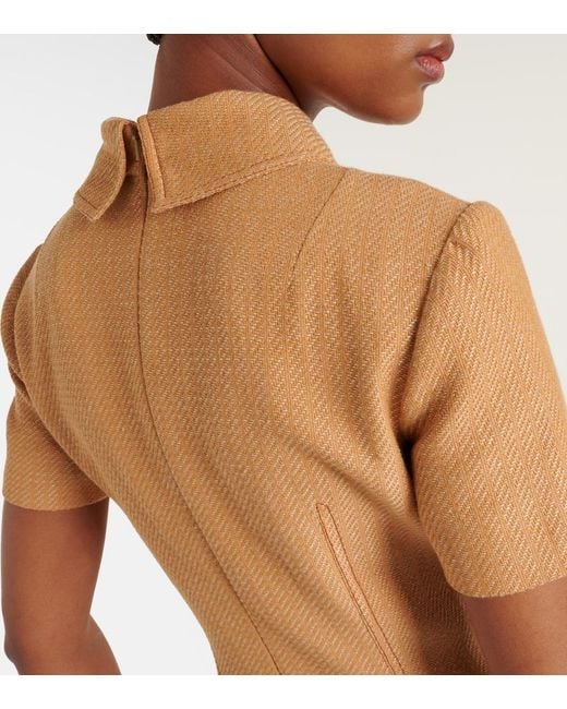 Emilia Wickstead Natural Jody Cotton And Linen Blend Dress