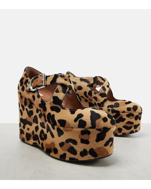 Alaïa Brown Wedges Criss Cross Aus Kalbshaar