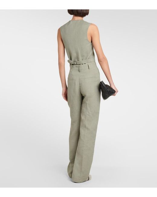 Brunello Cucinelli Green Straight Twill Pants