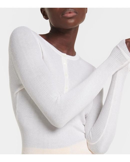 Gabriela Hearst White Julian Cashmere And Silk Top