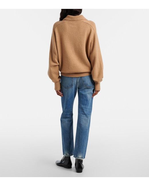 Khaite Blue Finley Cropped Straight Jeans